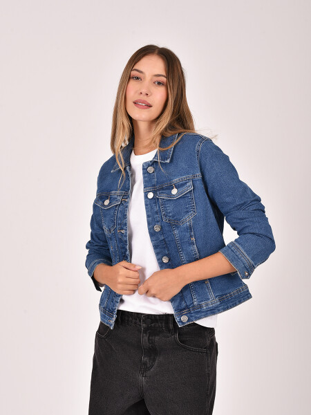 CAMPERA JEAN APPLE AZUL OSCURO
