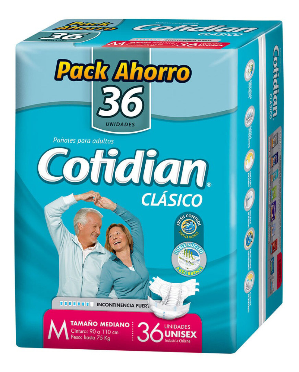 PAÑAL COTIDIAN CLASICO M X 36 