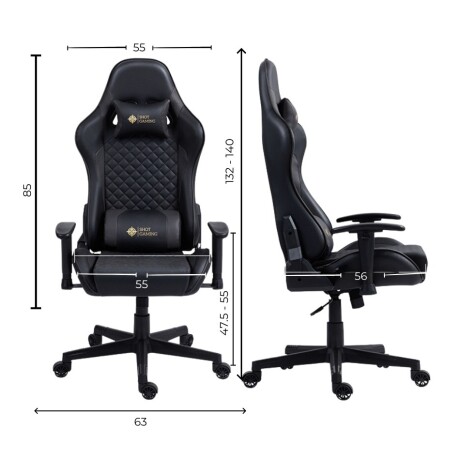 SILLA GAMER SHOT- GOLD COLOR DORADO Y NEGRO 001