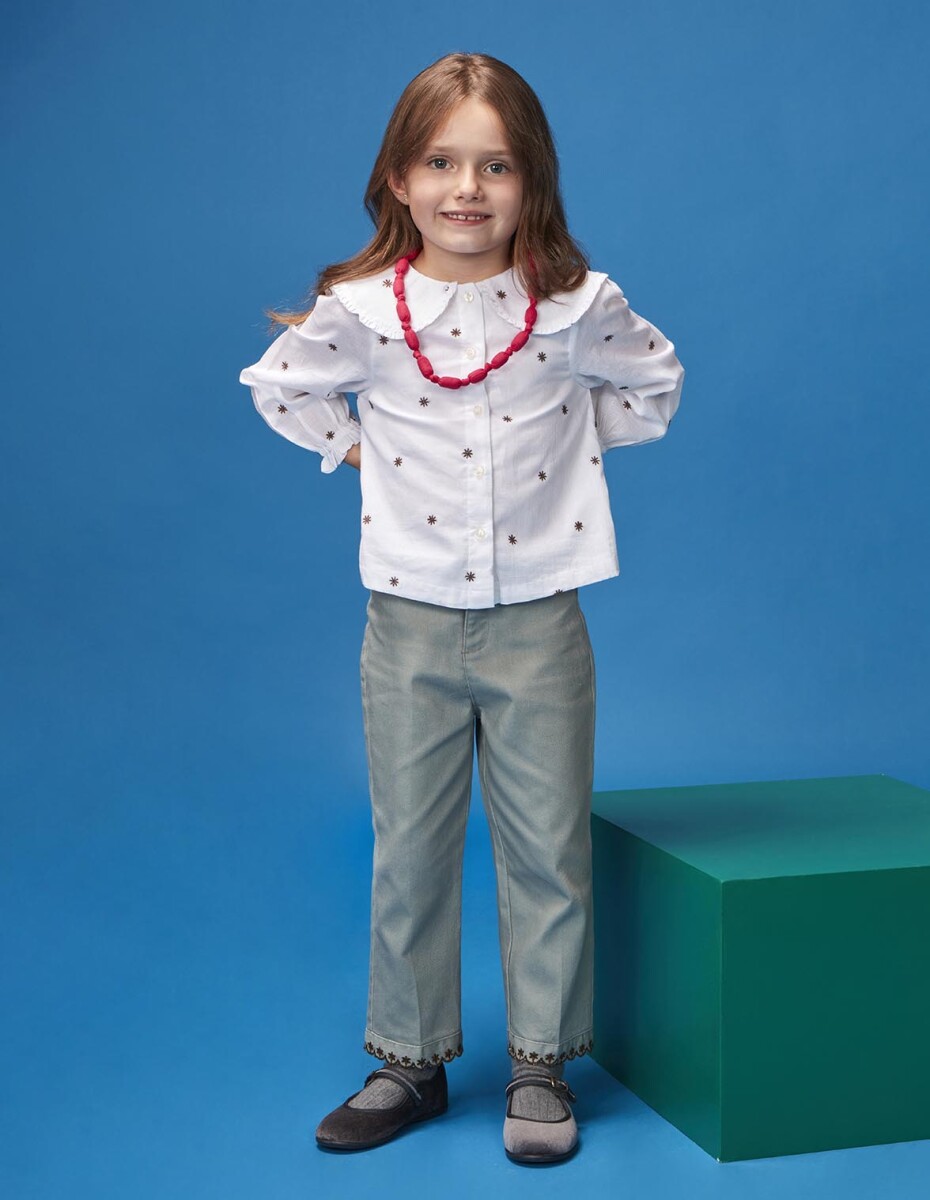 Blusa Flores - Blanco Optico 