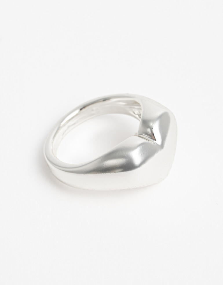 Anillos Medianos y Grandes Metal Anillo Metal Corazón - Plateado