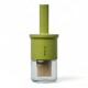 Aceitera Salsera Botella Vidrio 250ml Con Pincel De Silicona Verde