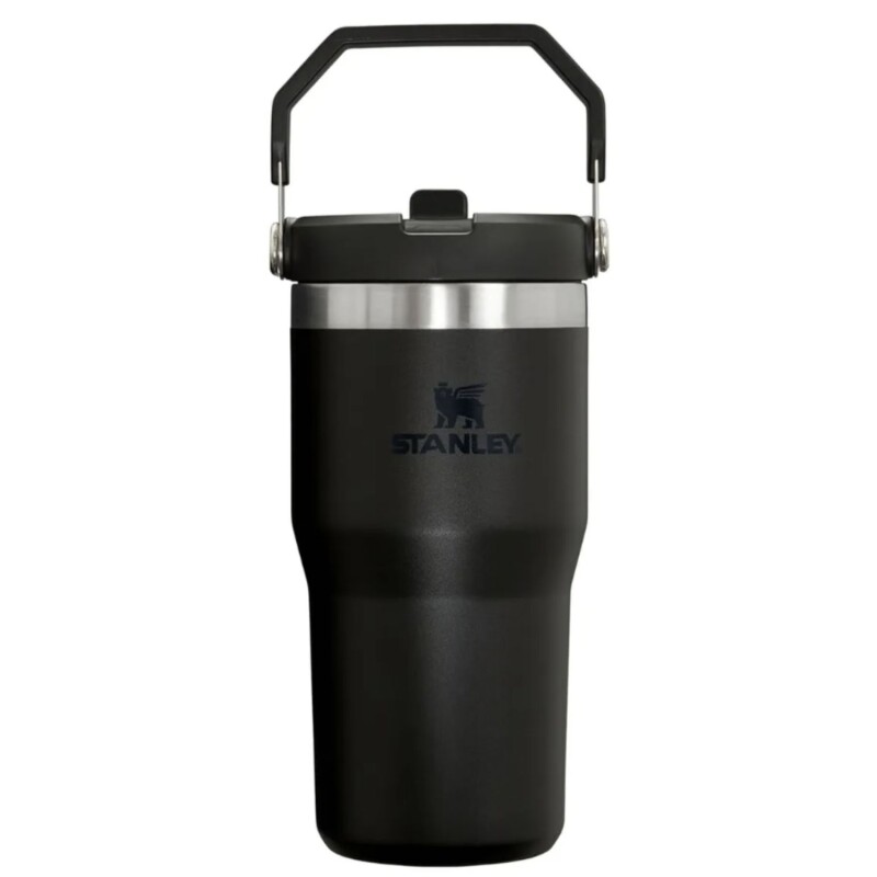 Vaso Térmico Stanley IceFlow Flip Straw 591ml Para Bebidas Frías En Movimiento Negro