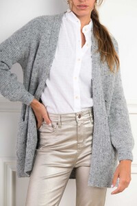 Cardigan Lurex Gris Melange