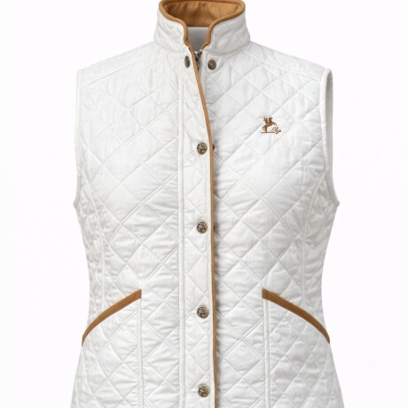 Chaleco Capitoneado con bolsillo frontal Marfil