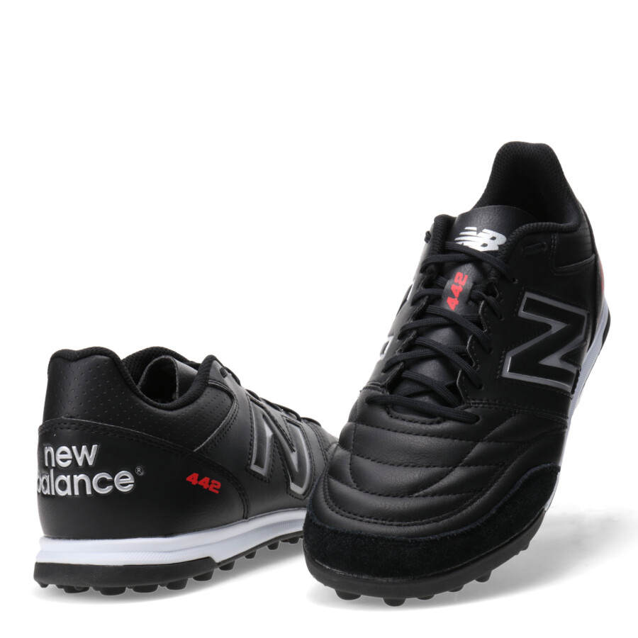 Championes de Hombre New Balance Futbol 5 442 V2 TEAM TF Negro - Plateado