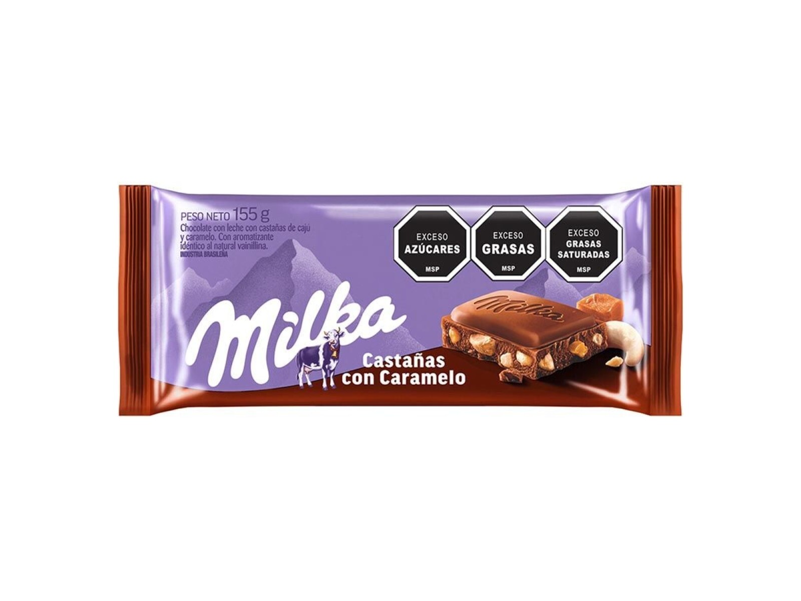 Chocolate Milka Castañas Con Caramelo 155 Grs. 
