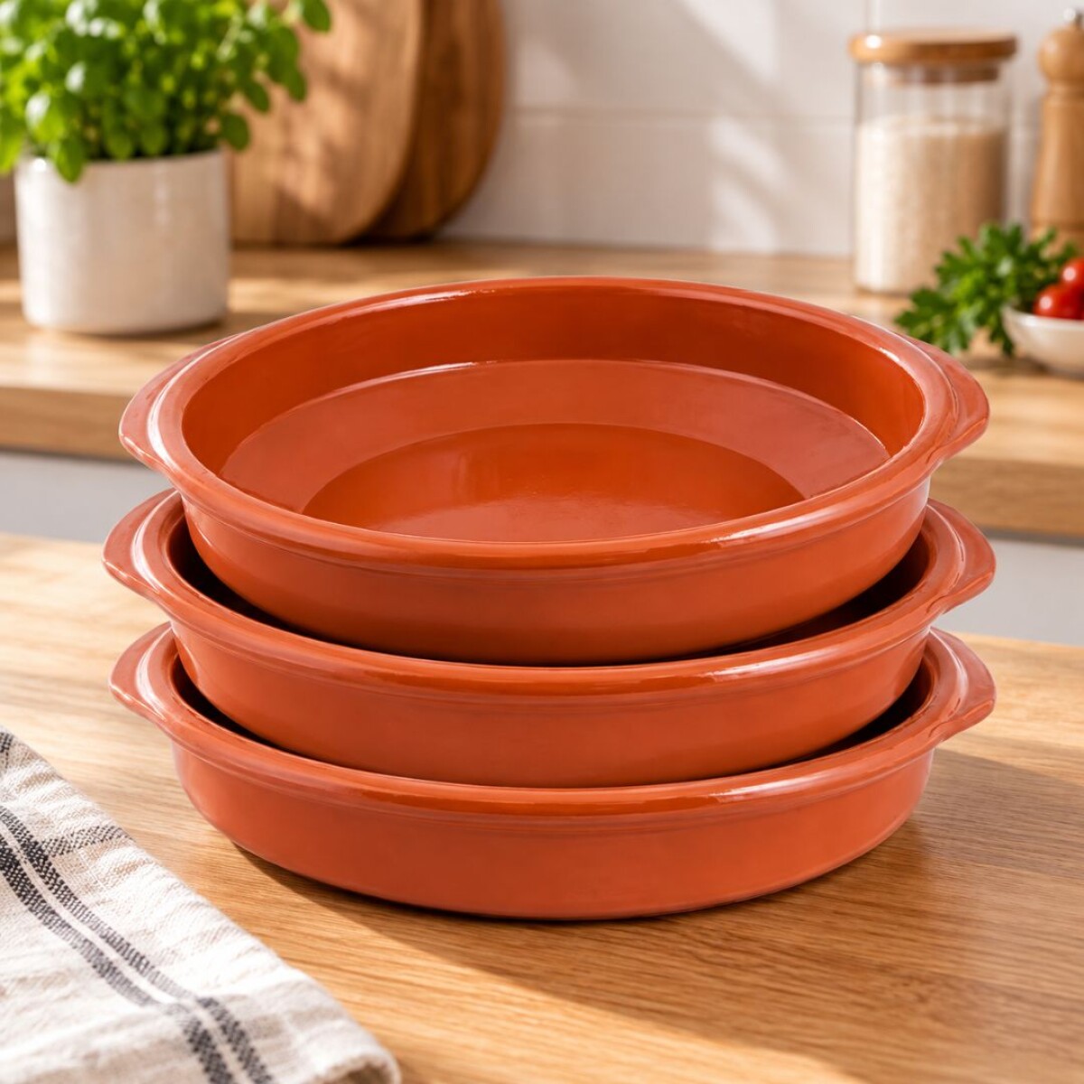 Combo Cazuela de Ceramica Vitrificada 16cm x 3 unidades 