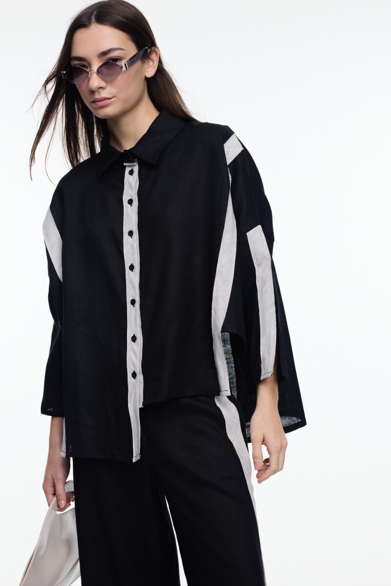 CAMISA TIRAS Negro
