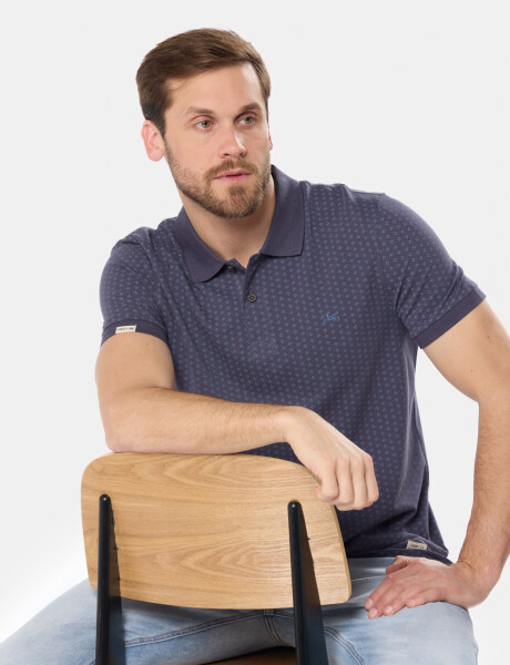 REMERA POLO ESTAMPADA Azul