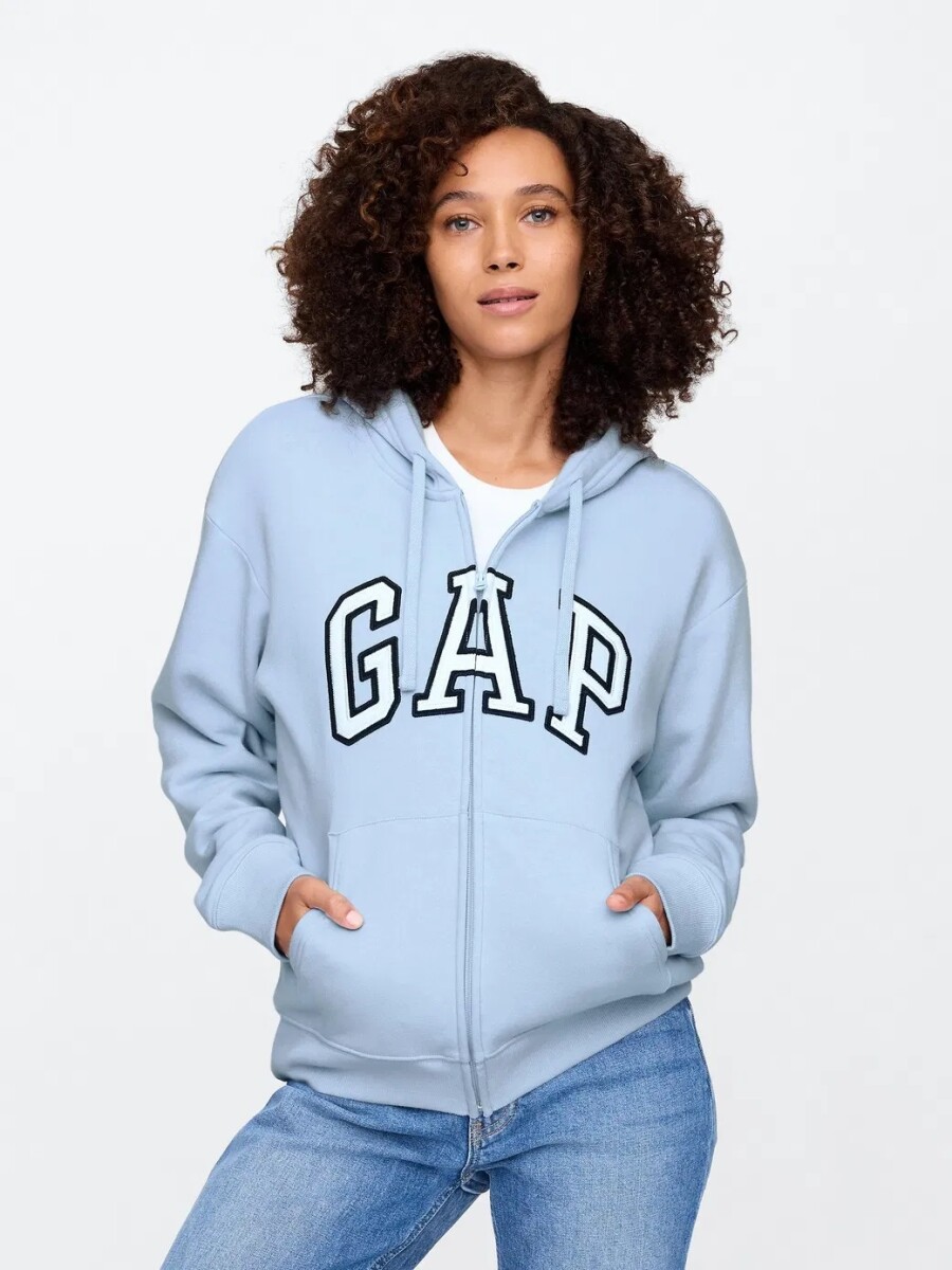 Canguro Con Cierre Logo Gap Mujer - Light Blue Shadow 