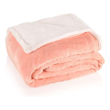 Frazada Reversible Polar Corderito Microfibra 1 Plaza Salmón