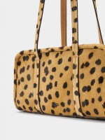 Bolso Bowling De Piel Estampado Animal camel