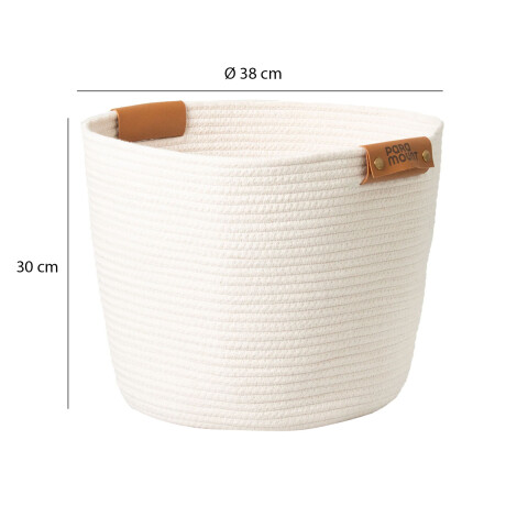 Cesto Canasto de Algodón con Asa Paramount Deco Ø38x30Cm Blanco