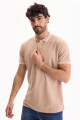 Remera Polo Stripped Beige