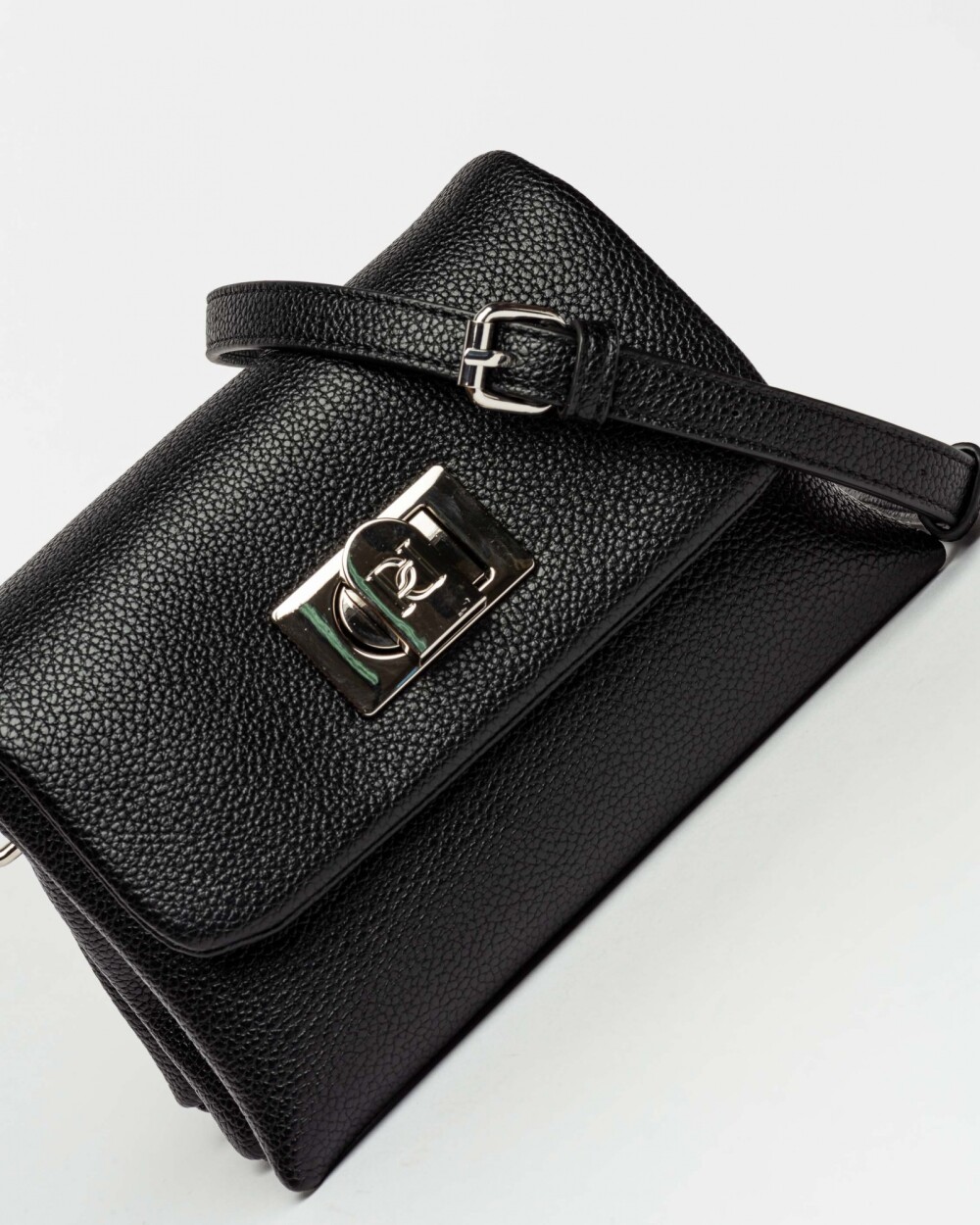 Mini bag Leisure en efecto cuero graneado Negro