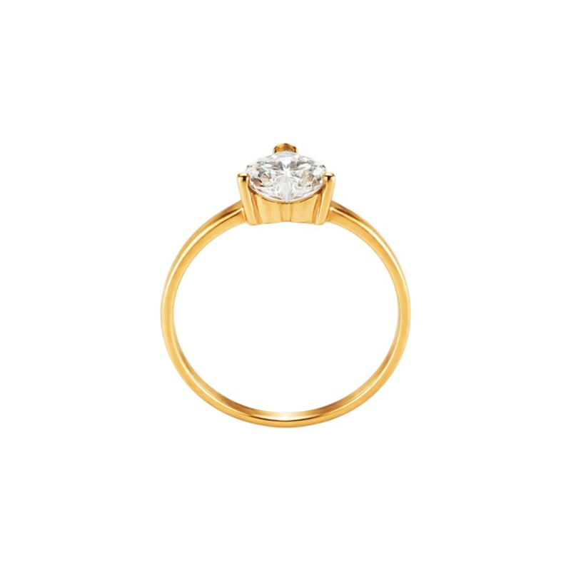 Anillo Corazón-Oro bajo-Piedra zirconia-AN8019 conpiedra