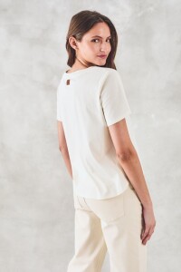 Remera Algodon Peinado Nácar