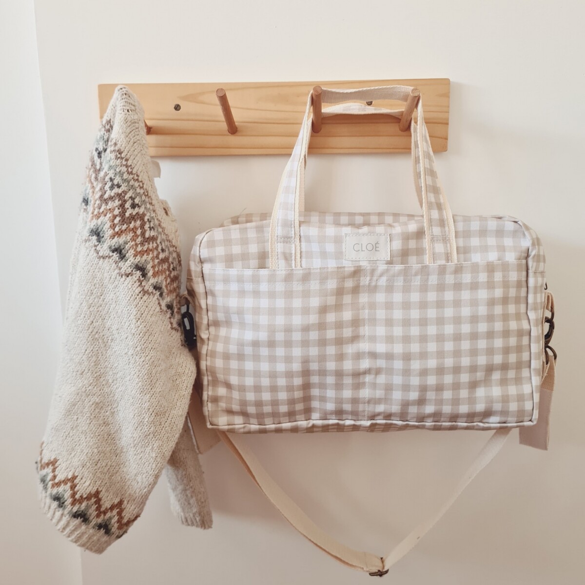 Bolso Midi - Vichy Beige 