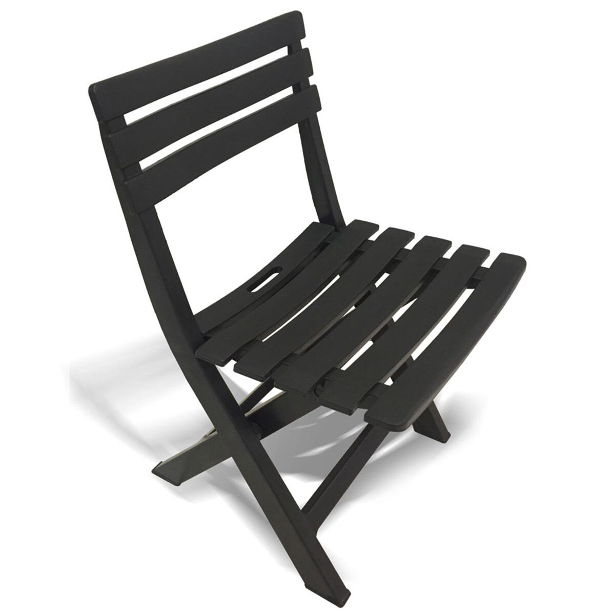 Silla Plegable Simil Madera Reforzada Plástico - NEGRO 