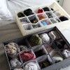 Caja de almacenamiento de tela plegable con divisiones Gris Caja de almacenamiento de tela plegable con divisiones Gris