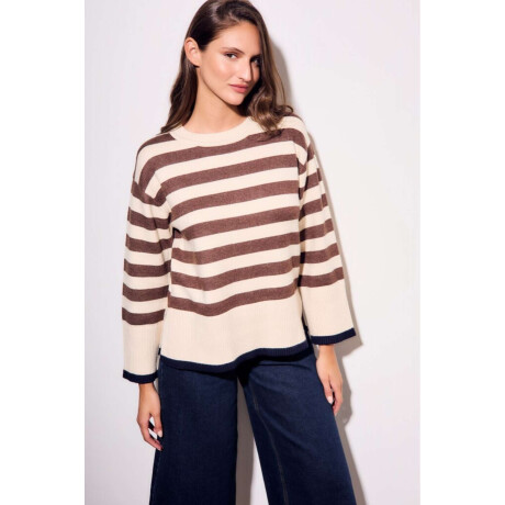 Sweater Rayado Marron