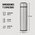 Botella Térmica Acero Inox Termo Táctil Sensor Temperatura PLATEADO