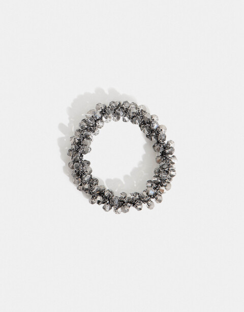 Gomitas Elásticas Strass Gomita Con Strass - Gris Metalizado