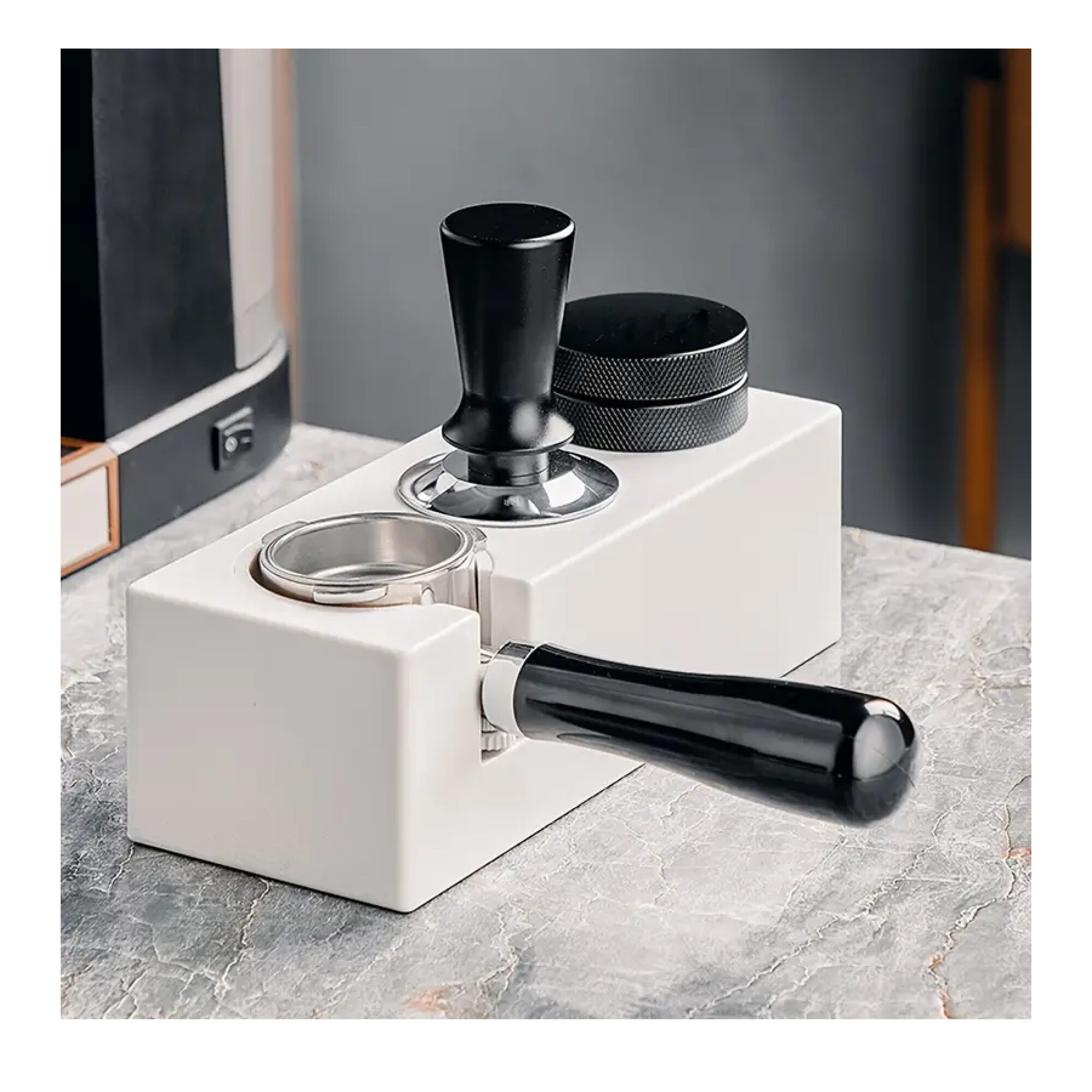 Estación De Tamping Para Barista, Ajustable 51-58 Mm, Base Antideslizante De ABS Y Silicona - Soporte Universal Para Tamper Y Portafiltros