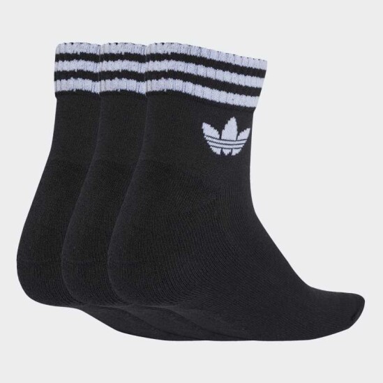 Medias Adidas Tobilleras 3 Rayas 3 Pares Negro