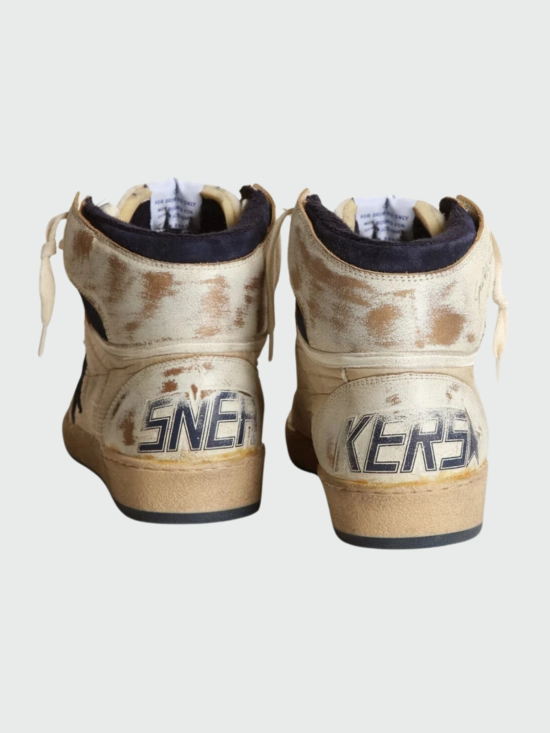 Golden Goose-Botines de cuero acordonados, Sky Star Blanco
