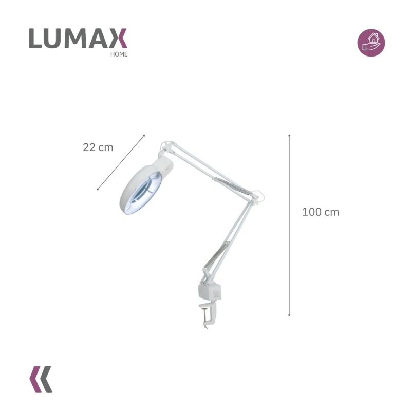 Lámpara de Mesa Multipropósito Articulada con Luz y Lupa Lámpara de Mesa Multipropósito Articulada con Luz y Lupa