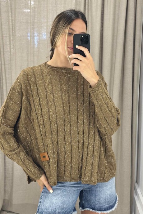 Sweater Oceano Crop Camel Lurex