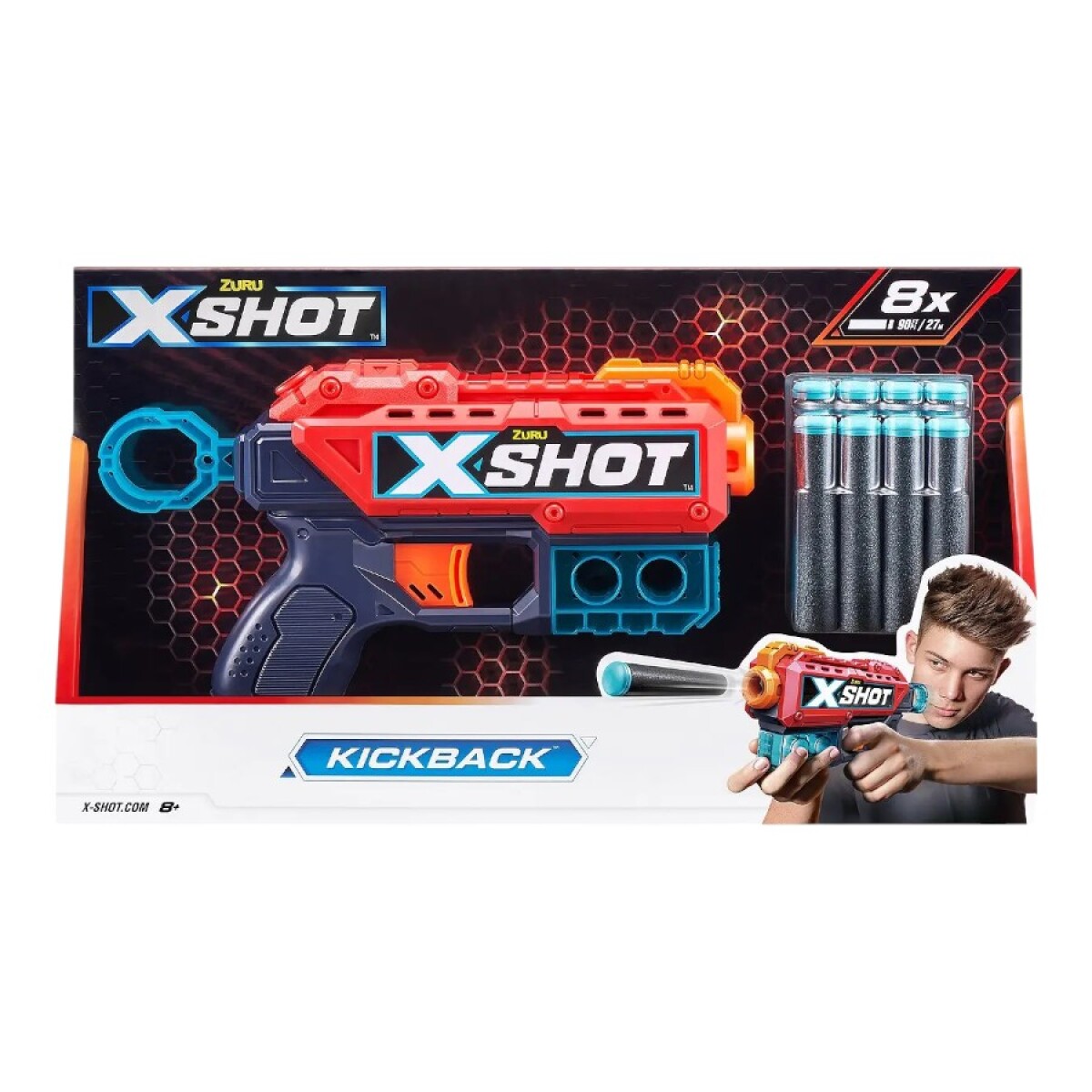 Pistola X-Shot Kickback con 8 Dardos 