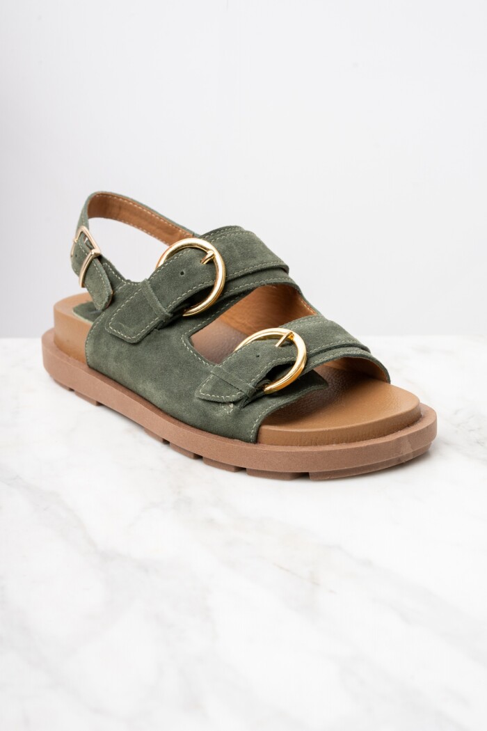 Sandalia Gamuza Verde