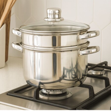 Olla Pastera Acero Inoxidable 4 Piezas Cuori 8 litros Olla Pastera Acero Inoxidable 4 Piezas Cuori 8 litros