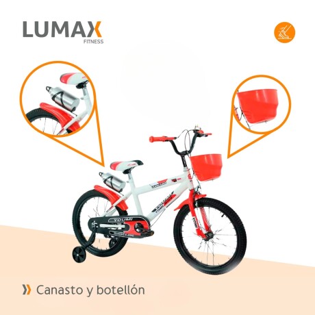 Bicicleta Urbana Infantil Rodada 16 Con Rueditas y canasto Rojo