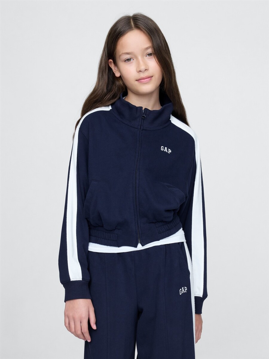 Campera Deportiva Sin Felpa Logo Gap Niña - Navy Uniform 