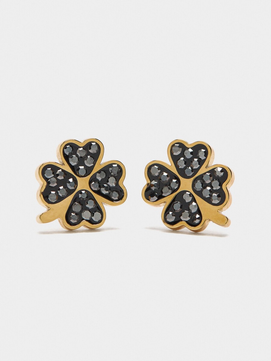 Pendientes Trébol - Acero Inoxidable negro