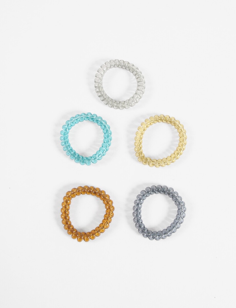 Set de 5 gomitas elastico opaca - multicolor 