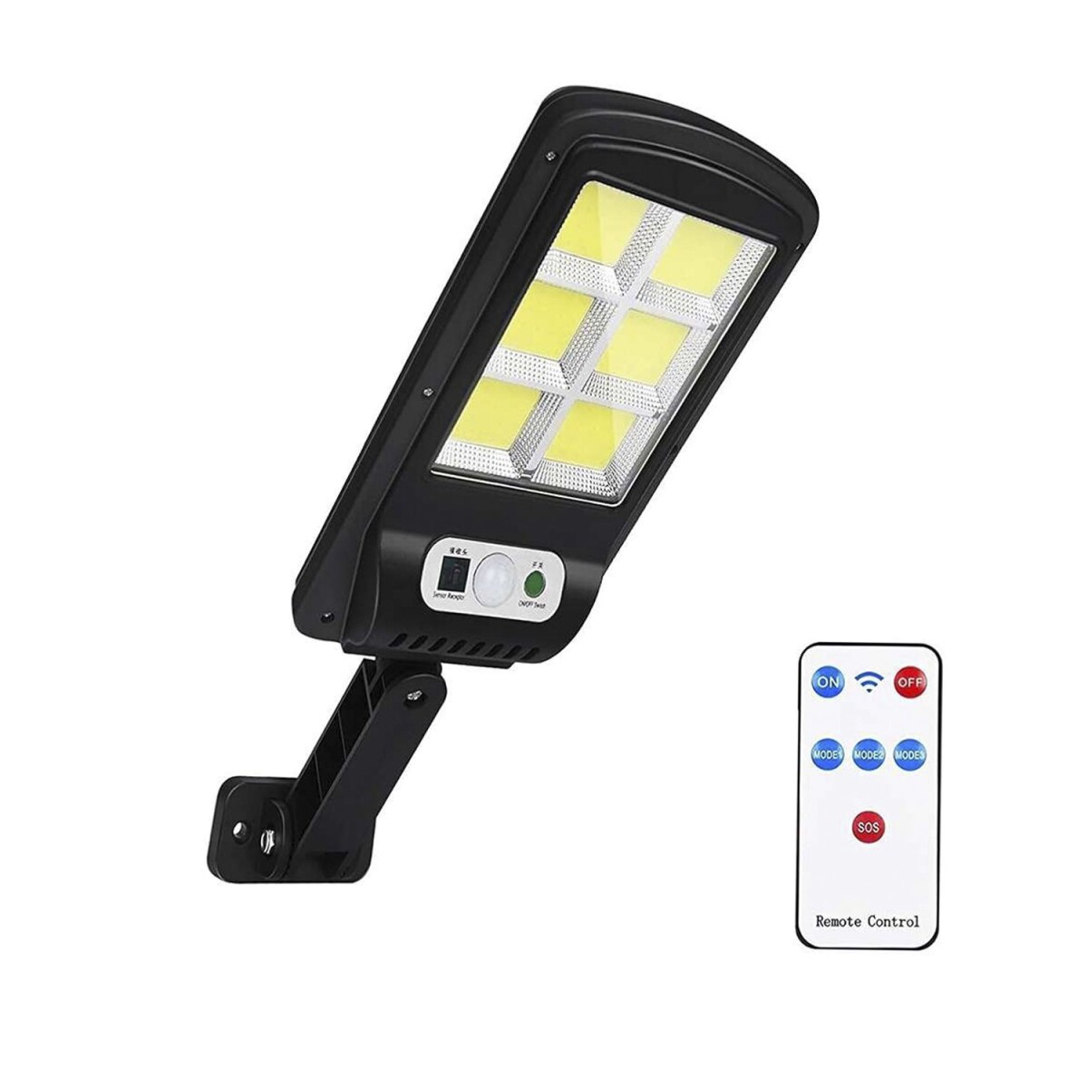 Foco Solar 150 LED Sensor Movimiento Control Remoto Exterior 