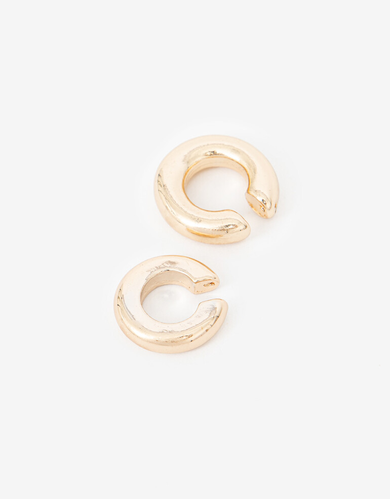 Aros Sets Metal Set De Earcuff Metal Bold - Dorado