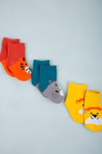 Pack x3 medias bebe con diseño puño volcado Combinacion 2