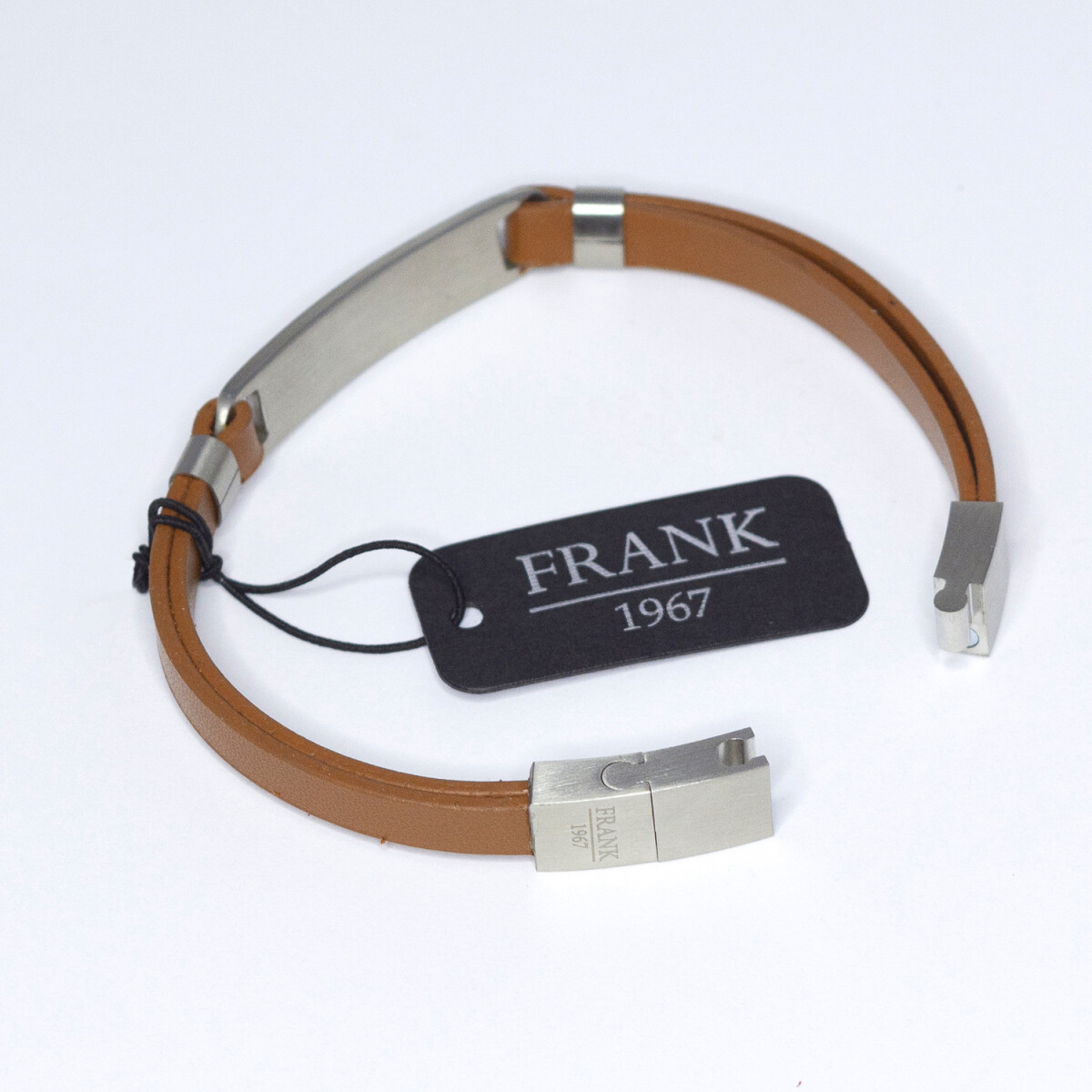 Pulsera de cuero y acero, FRANK. 