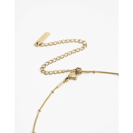 Cadena Corta Dije ''c'' Acero Dorado