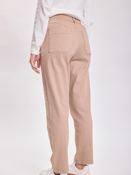 Pantalón jean carrot Beige