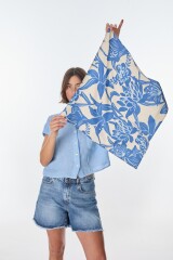 Pañuelo Floreste Flores Azul
