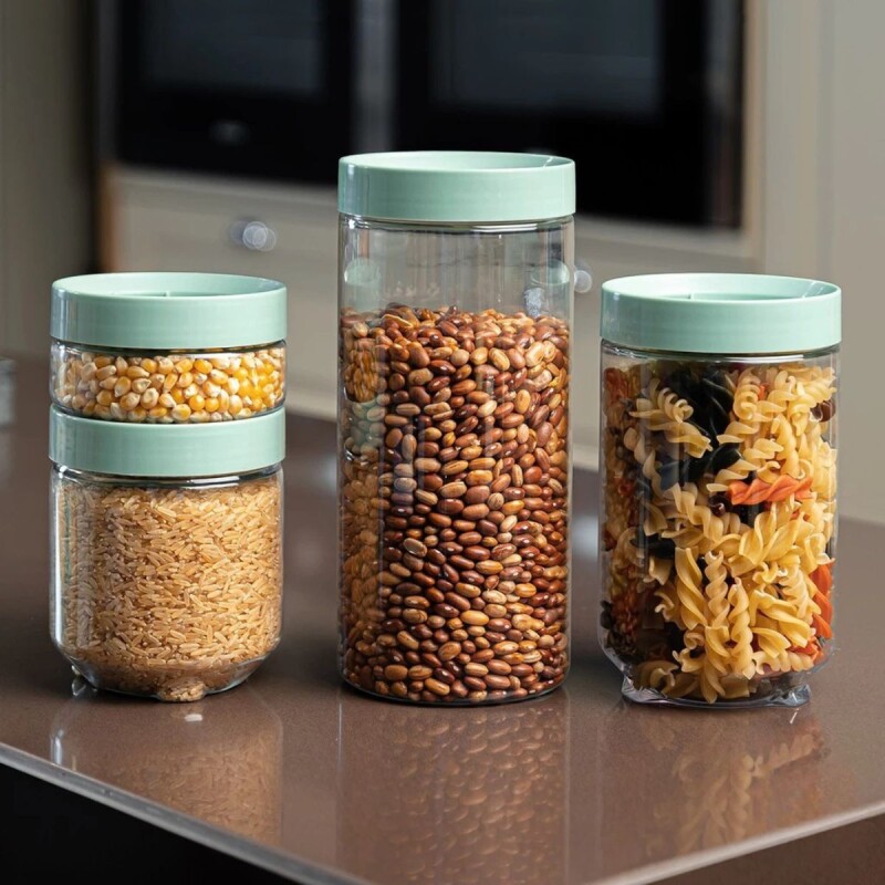 Frasco hermético plástico 900ml VERDE MENTA