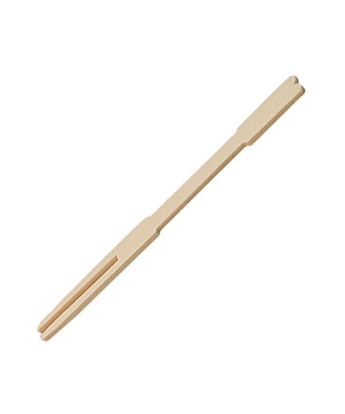Pincho tenedor para cóctel de bambú 9 cm - 100 unidades Pincho tenedor para cóctel de bambú 9 cm - 100 unidades