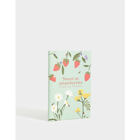 Cuaderno A5 Tapa Blanda Encuadernado Con Bordados Verde Claro